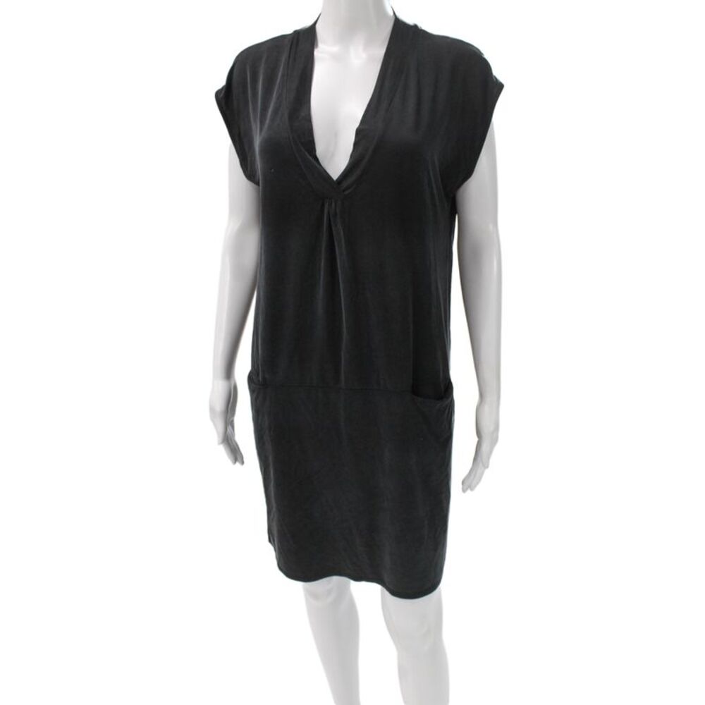 Dolan Women Shift Dress Black V-Neck Short Sleeve Size 8